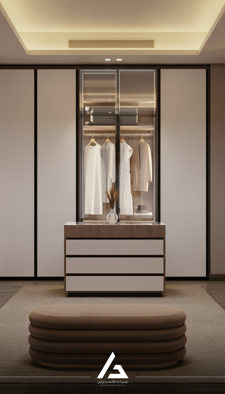 Closet Island with wardrobes