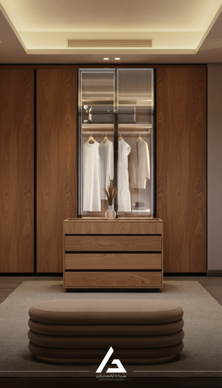 Closet Island with wardrobes