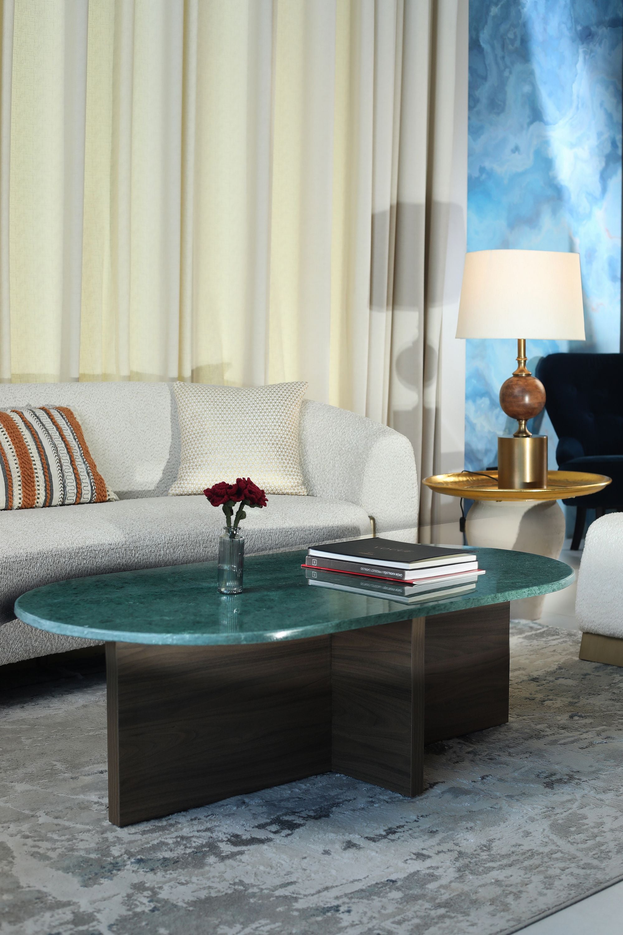 Marble Oval Top Coffee Table